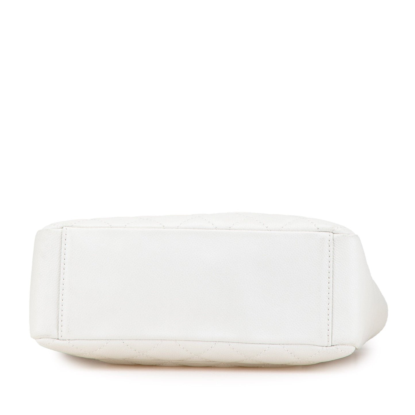 White Chanel Caviar Petite Shopping Tote