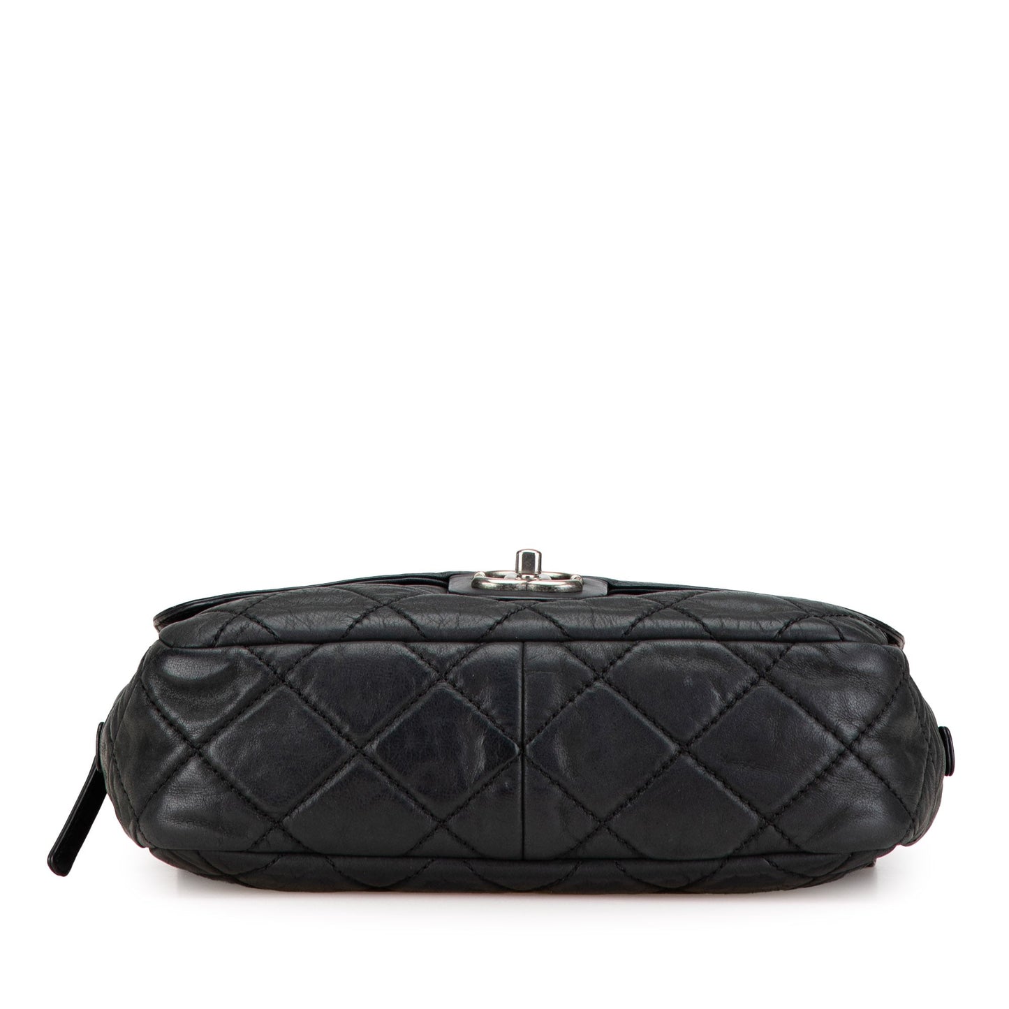 Black Chanel Medium Aged Calfskin In The Mix Zip Flap Shoulder Bag