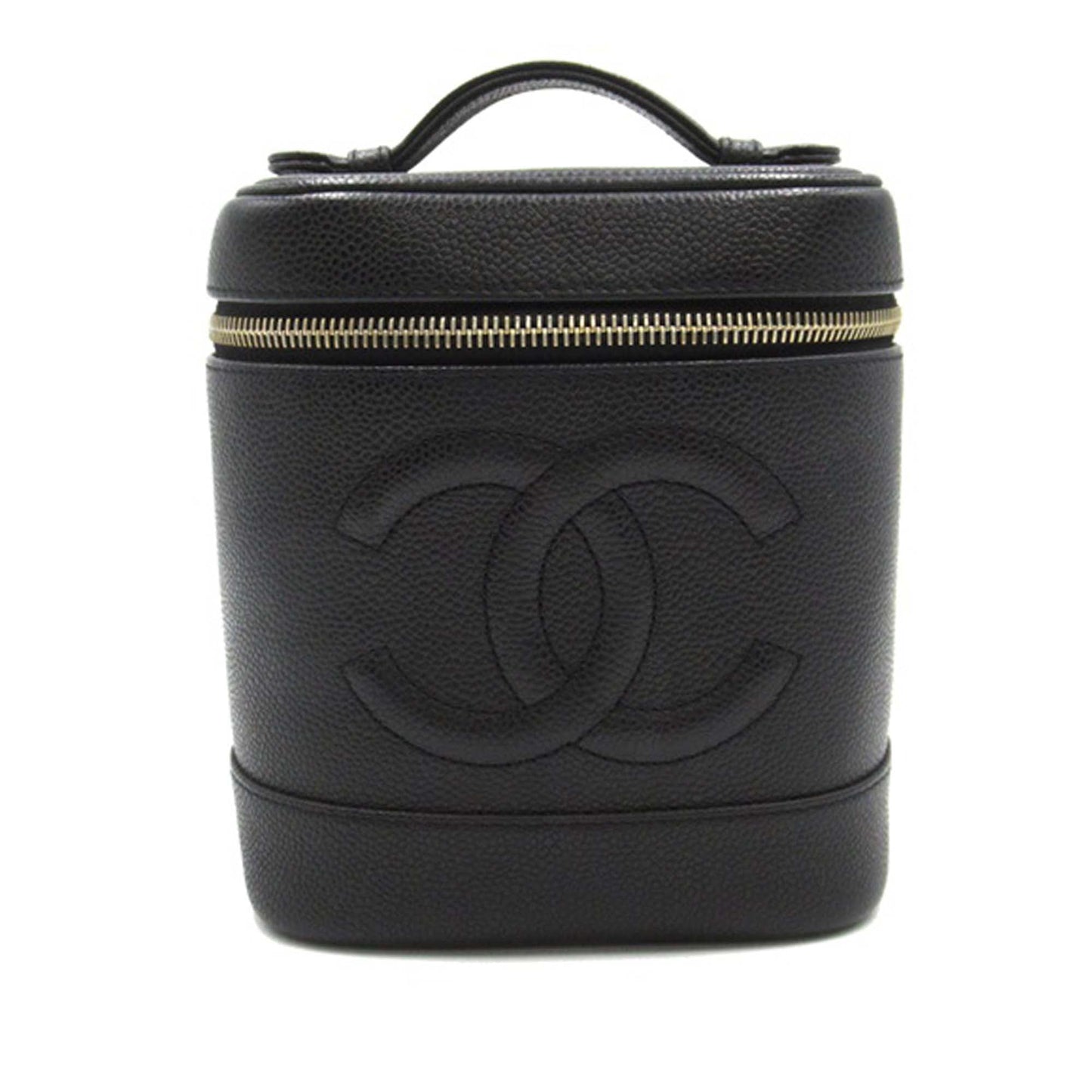 Black Chanel CC Caviar Vanity Case
