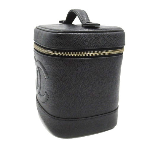 Black Chanel CC Caviar Vanity Case