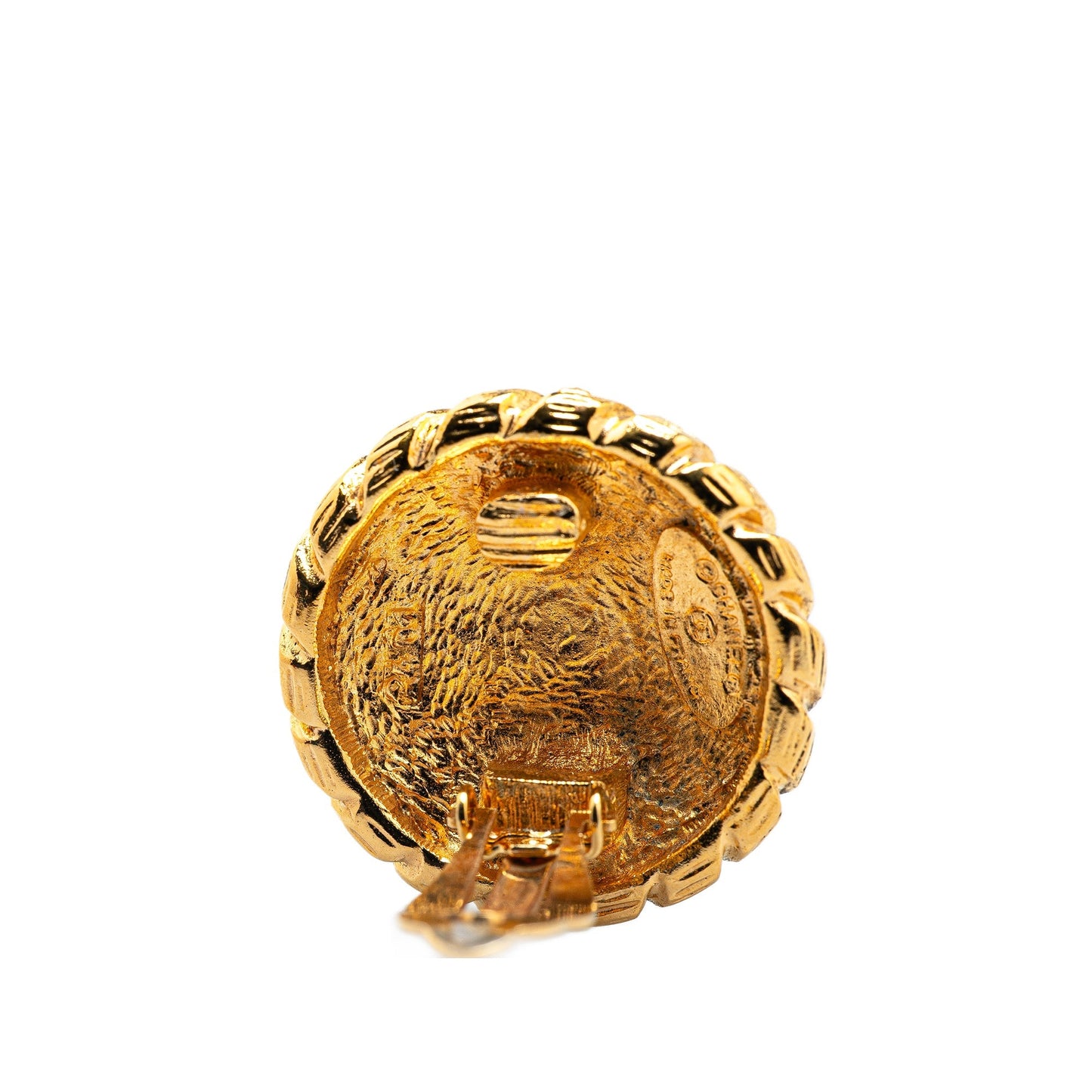 Gold Chanel Gold Plated CC Clip On Earrings