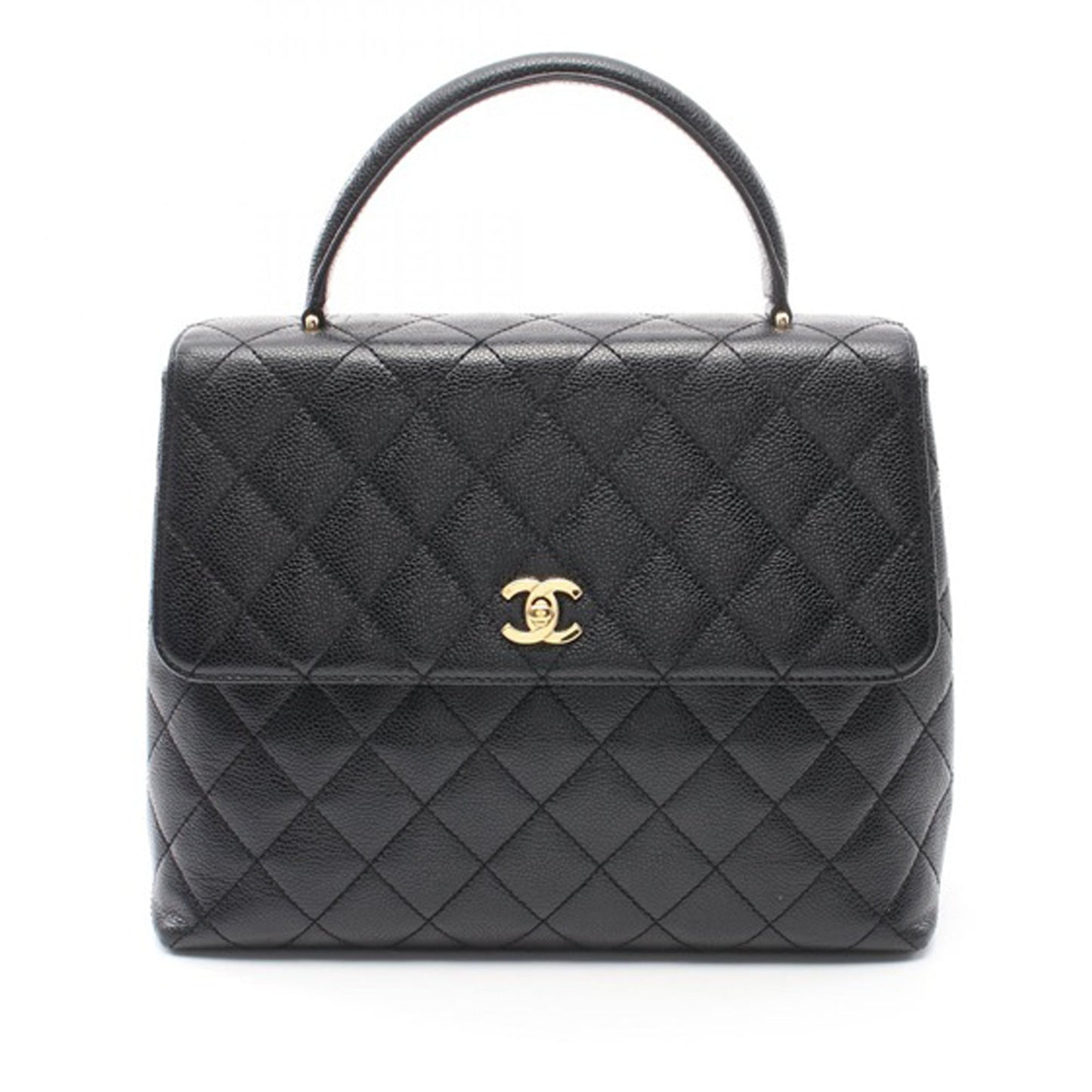 Black Chanel Caviar Kelly Top Handle Bag