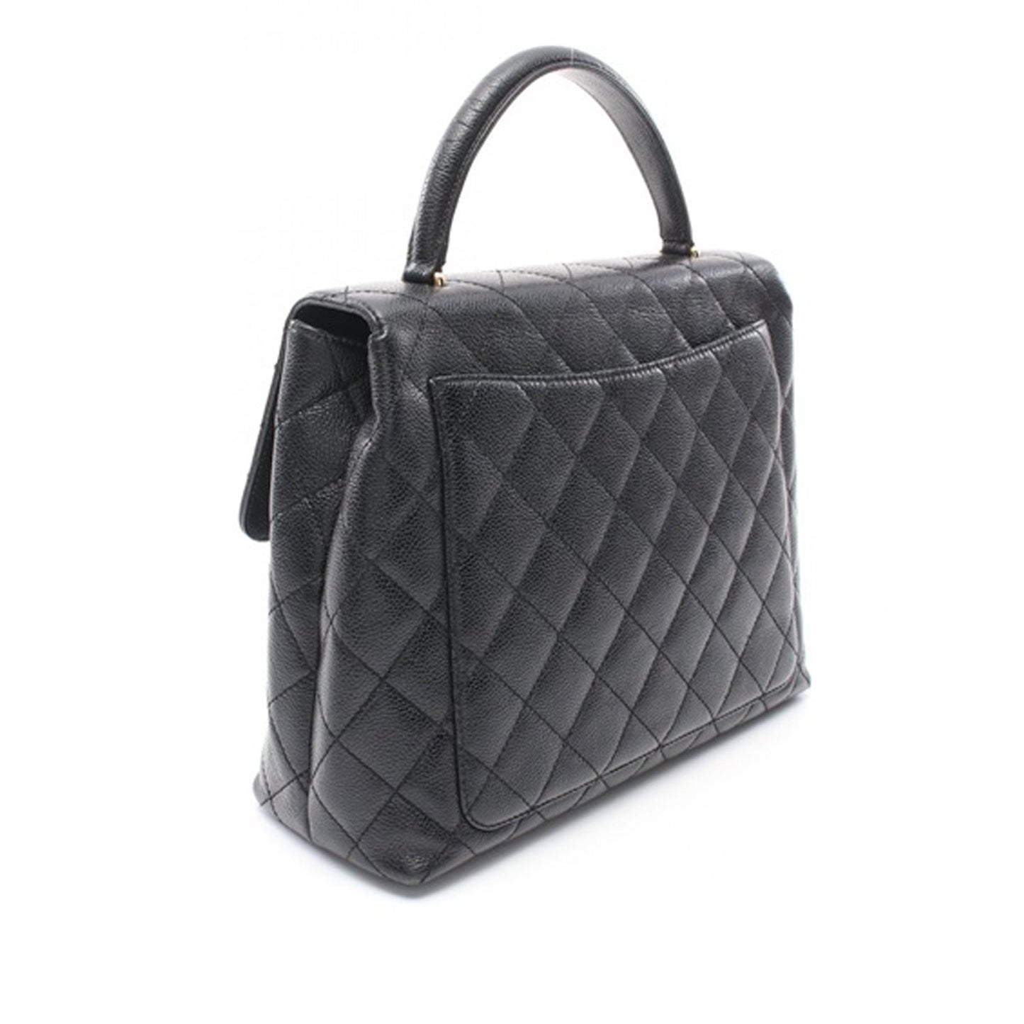 Black Chanel Caviar Kelly Top Handle Bag