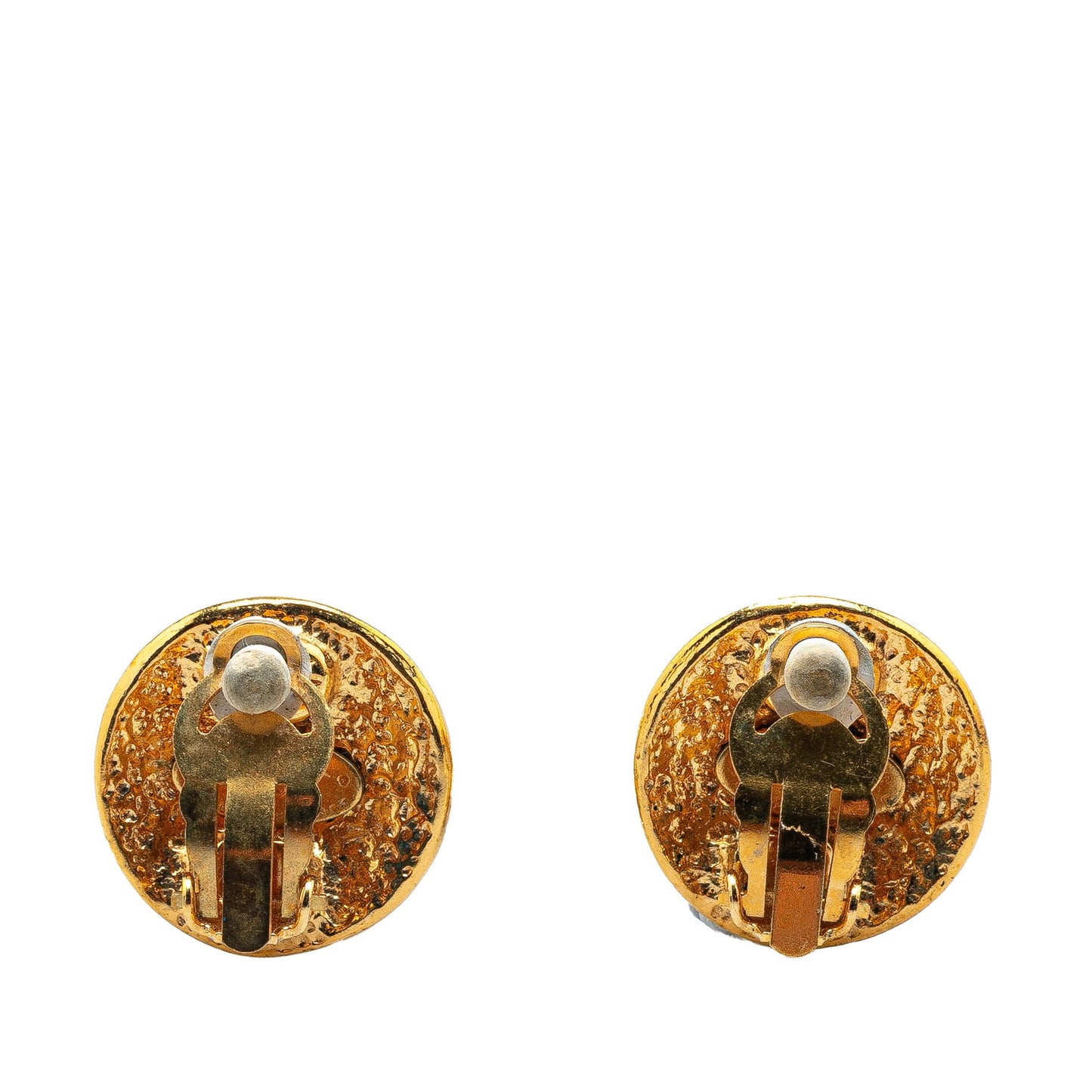 Gold Chanel Gold Plated CC Clip On Earrings