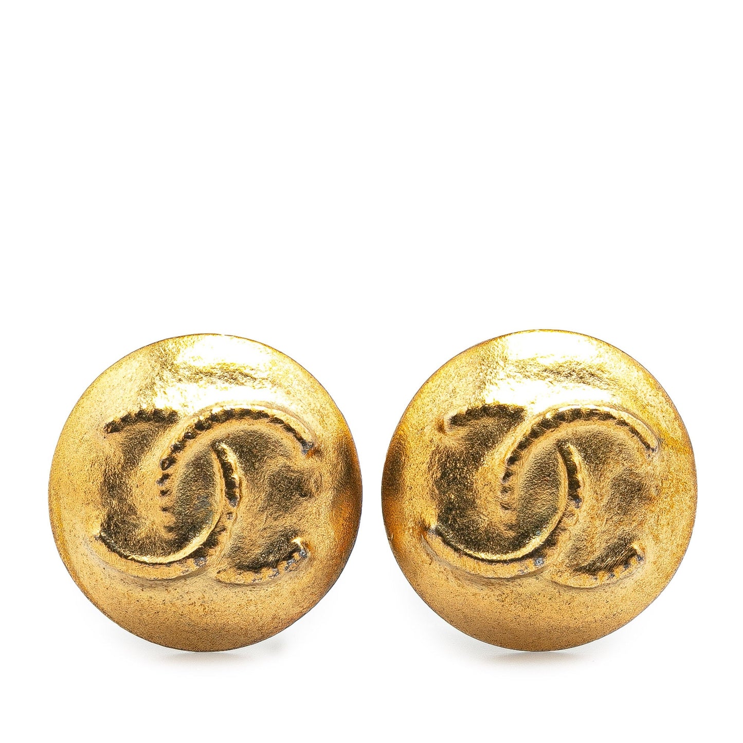 Gold Chanel Gold Plated CC Clip On Earrings