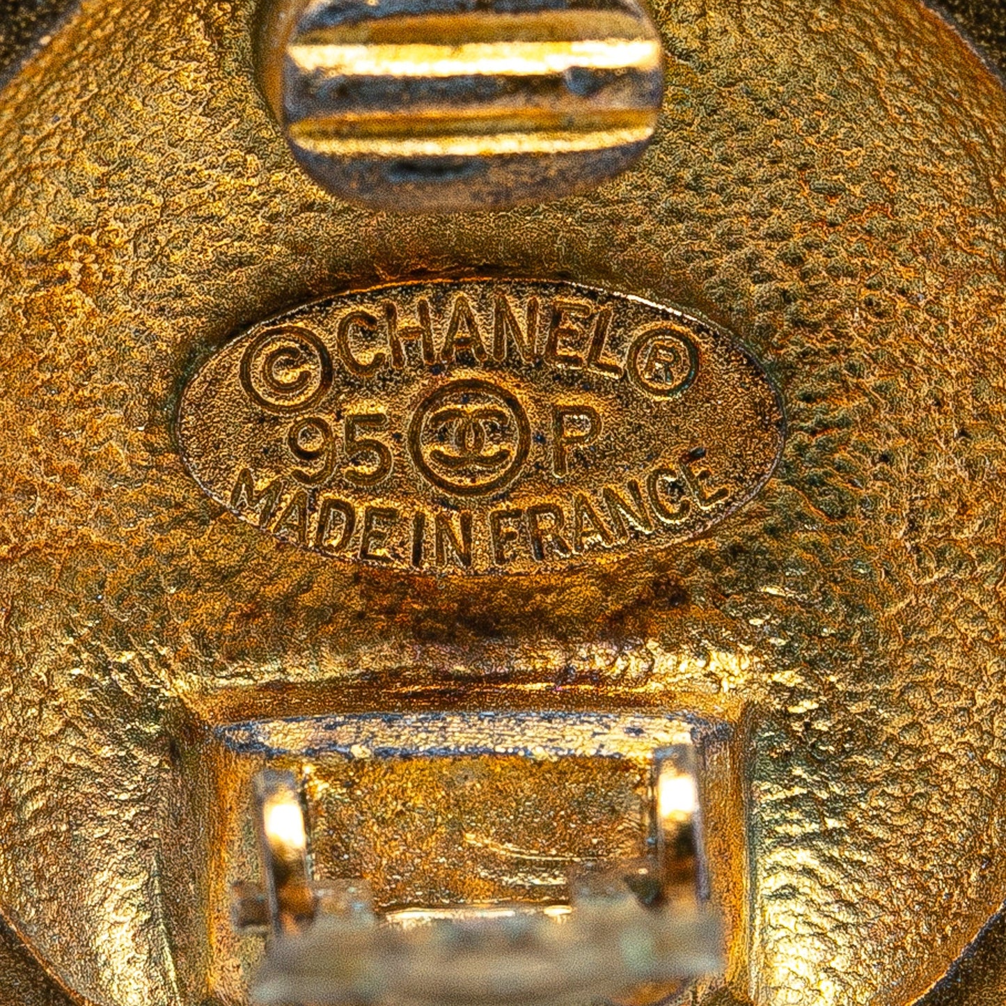 Gold Chanel Gold Plated CC Clip On Earrings