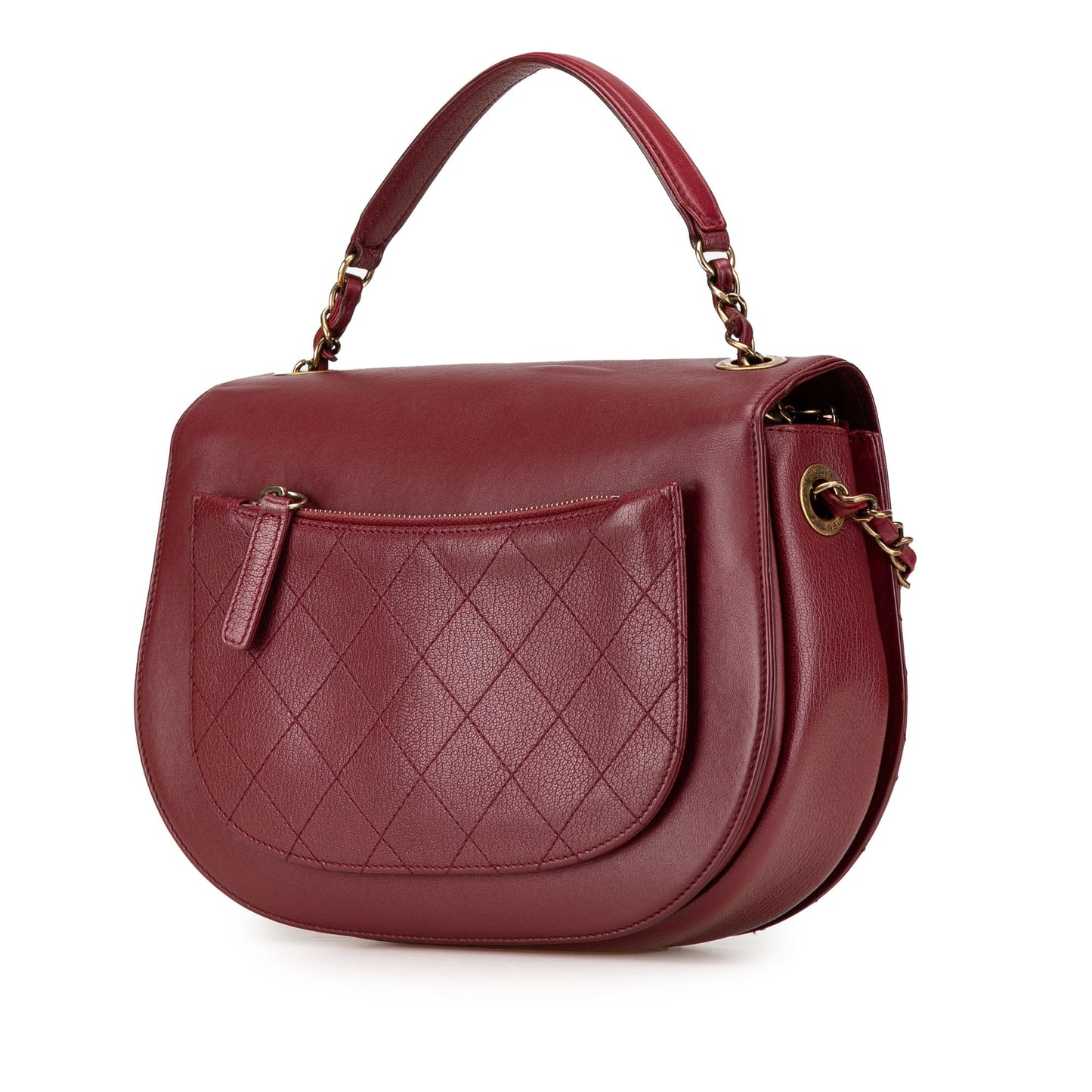 Red Chanel Medium Calfskin Coco Curve Flap Satchel