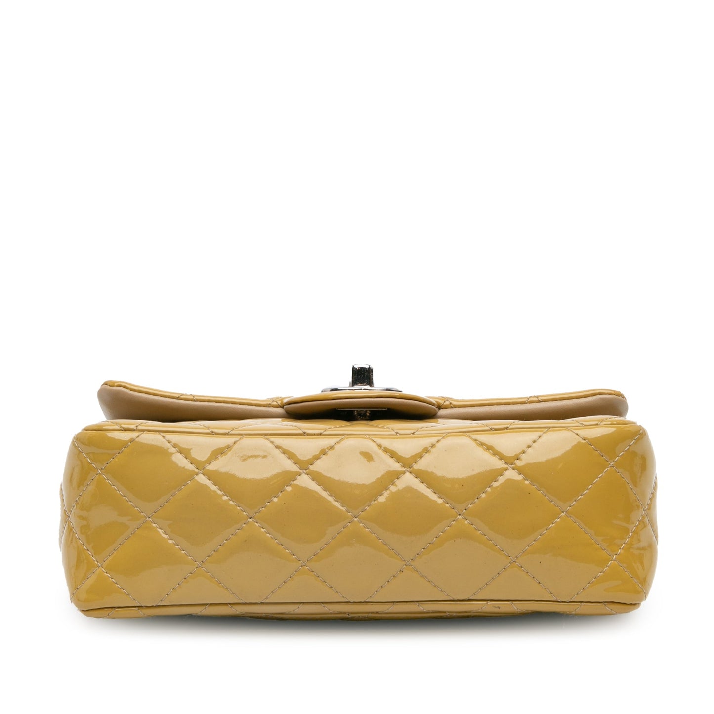 Yellow Chanel Mini Rectangular Classic Patent Single Flap Crossbody Bag