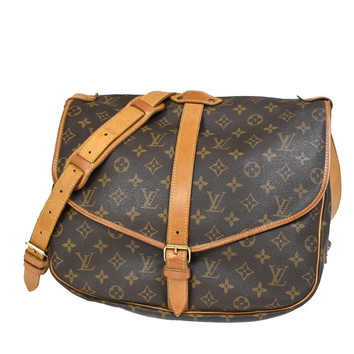 Louis Vuitton Saumur 35  Canvas Shoulder Bag ()
