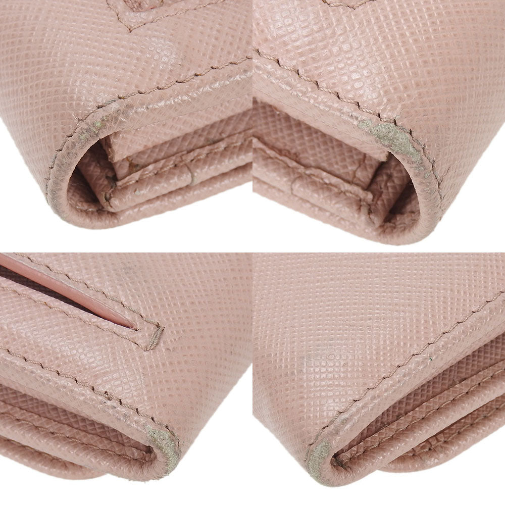 PRADA Long Wallet Purse 1MH132 leather Light pink Safiano Women Used