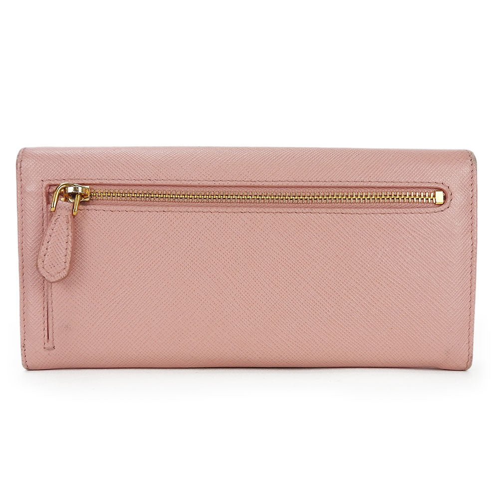 PRADA Long Wallet Purse 1MH132 leather Light pink Safiano Women Used