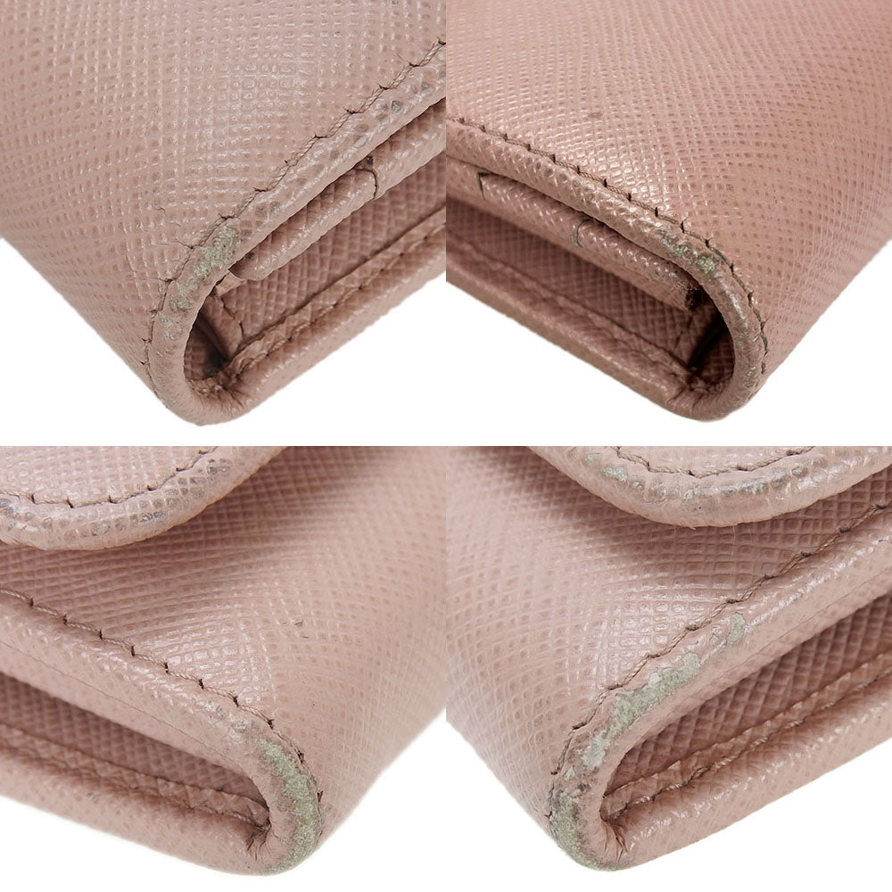 PRADA Long Wallet Purse 1MH132 leather Light pink Safiano Women Used