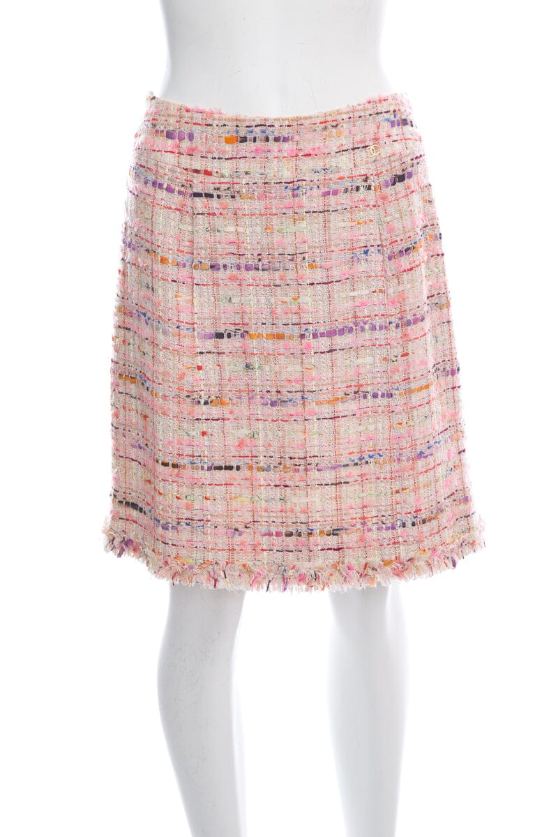 Chanel 2004 Spring Multicolor Tweed Mini Skirt SZ 40