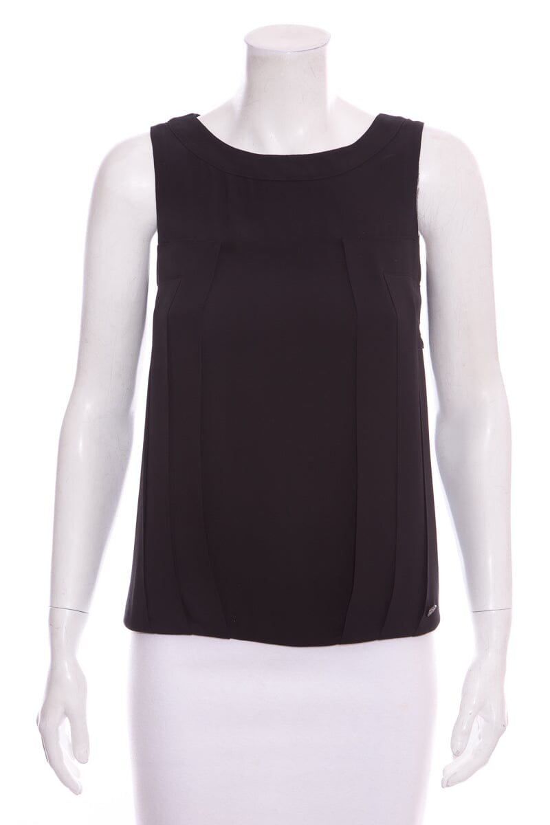 Chanel Black Multi Panel Detail Tank SZ 34