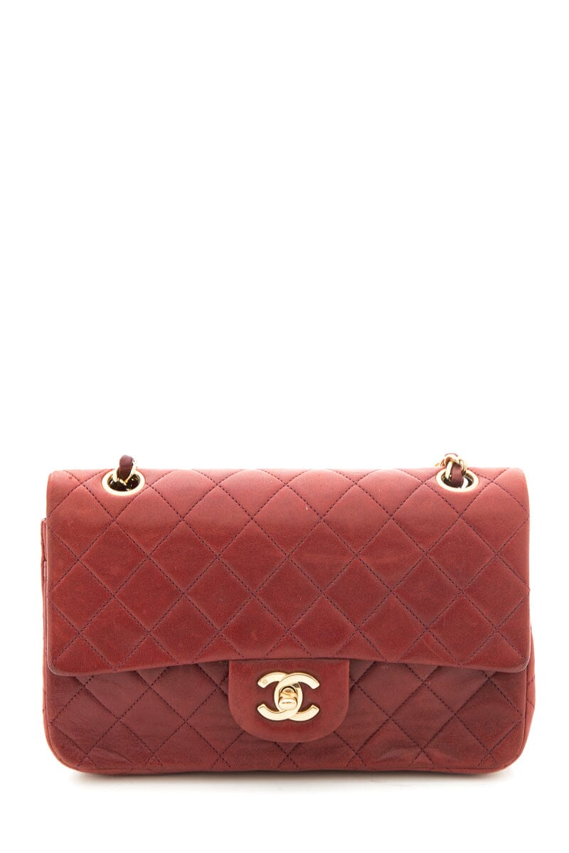 Chanel Burgundy Medium Classic Double Flap Handbag