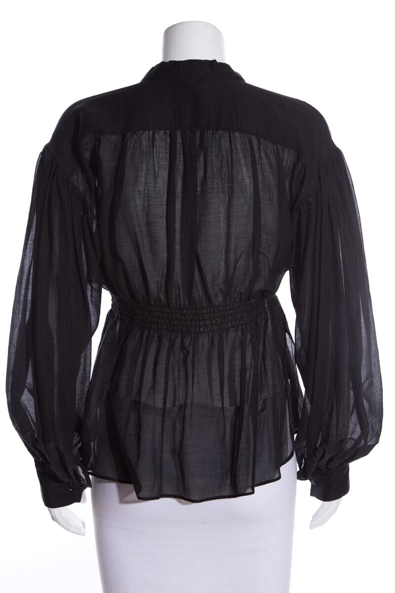 Chanel Black L/S Peasant Blouse SZ 36