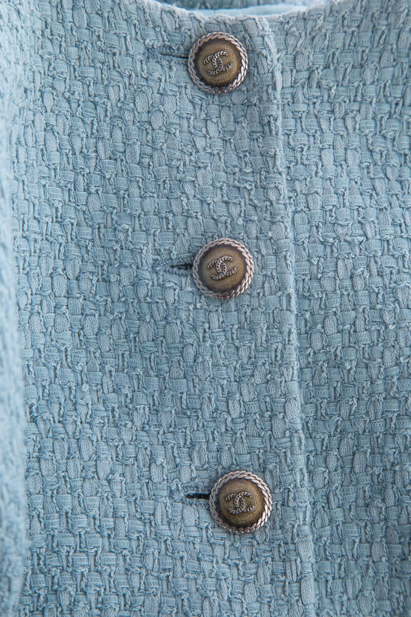 Chanel Blue Tweed Dress SZ 40