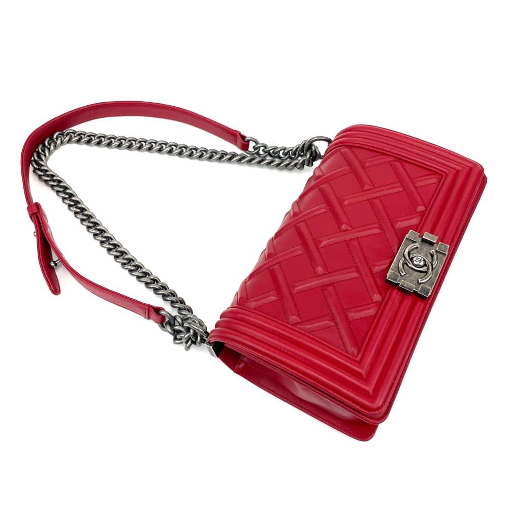 CHANEL 2012-2013 Quilted Embossed Medium Boy Bag