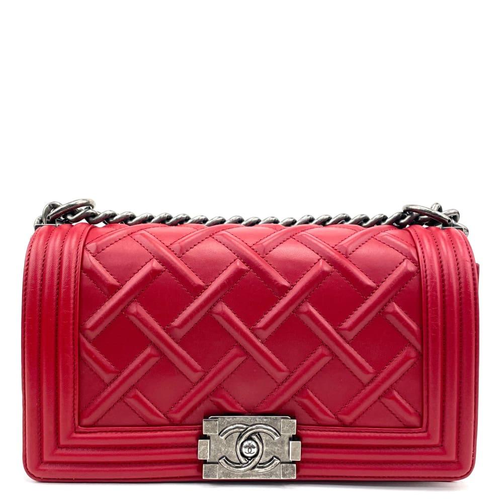 CHANEL 2012-2013 Quilted Embossed Medium Boy Bag