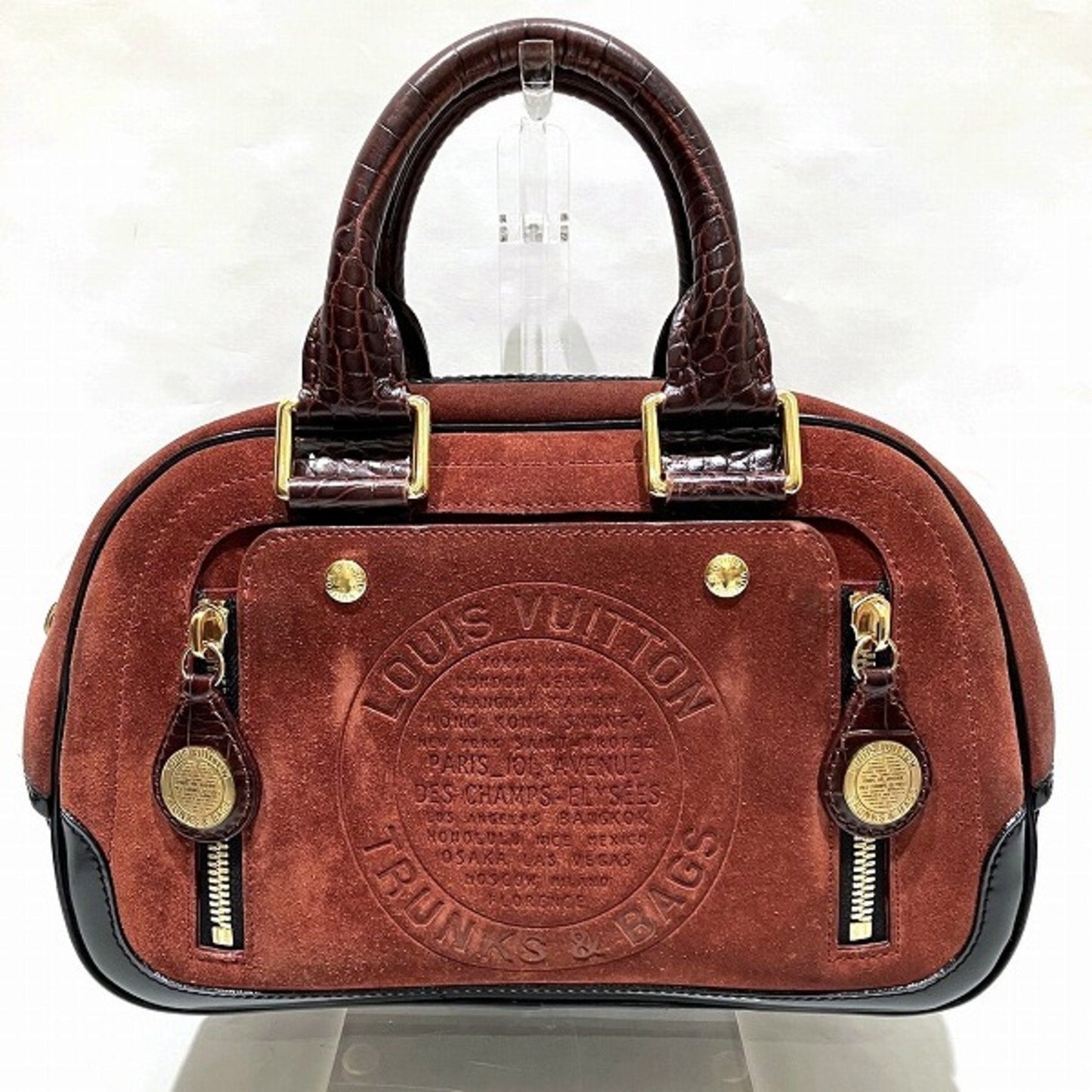 Louis Vuitton Stamp Bag  Suede Handbag ()