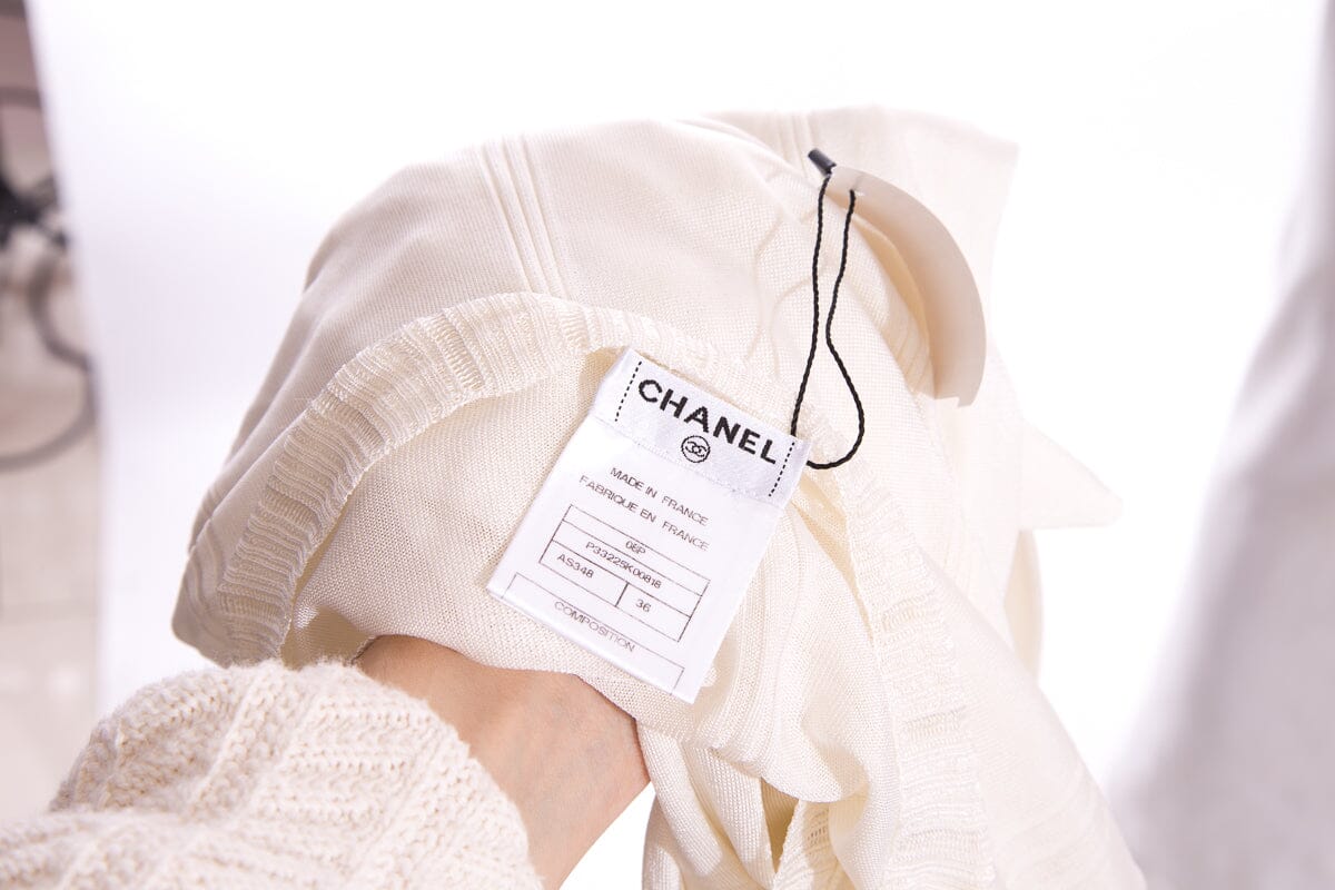 Chanel 2006 Cream Ruffle Blouse SZ 36