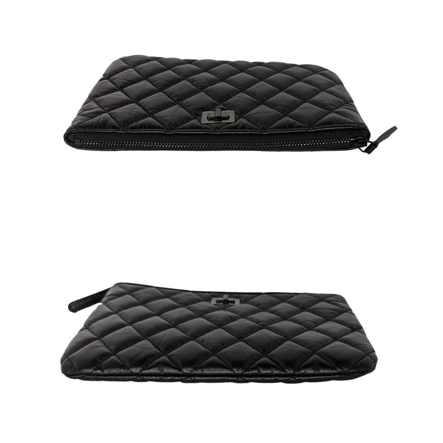 Chanel bag Black Aged Calfskin O Case 2.55 Reissue Pouch