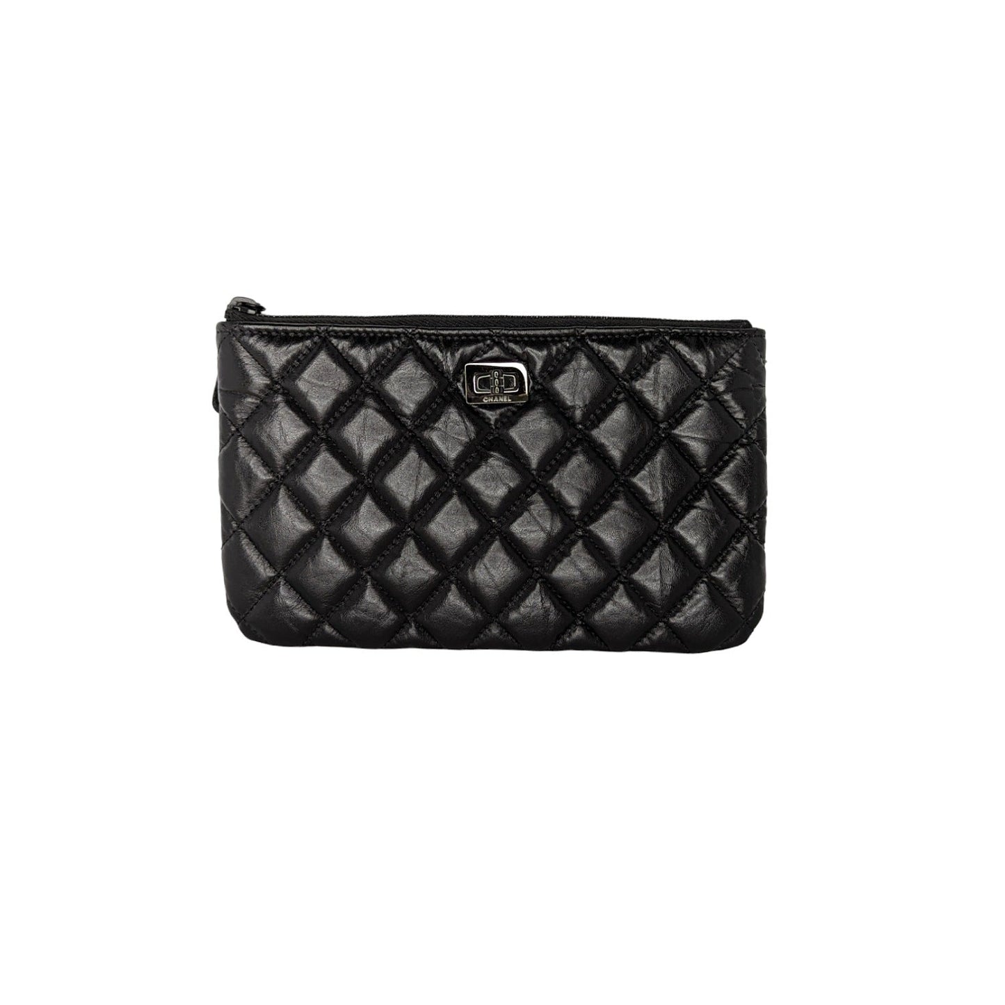 Chanel bag Black Aged Calfskin O Case 2.55 Reissue Pouch