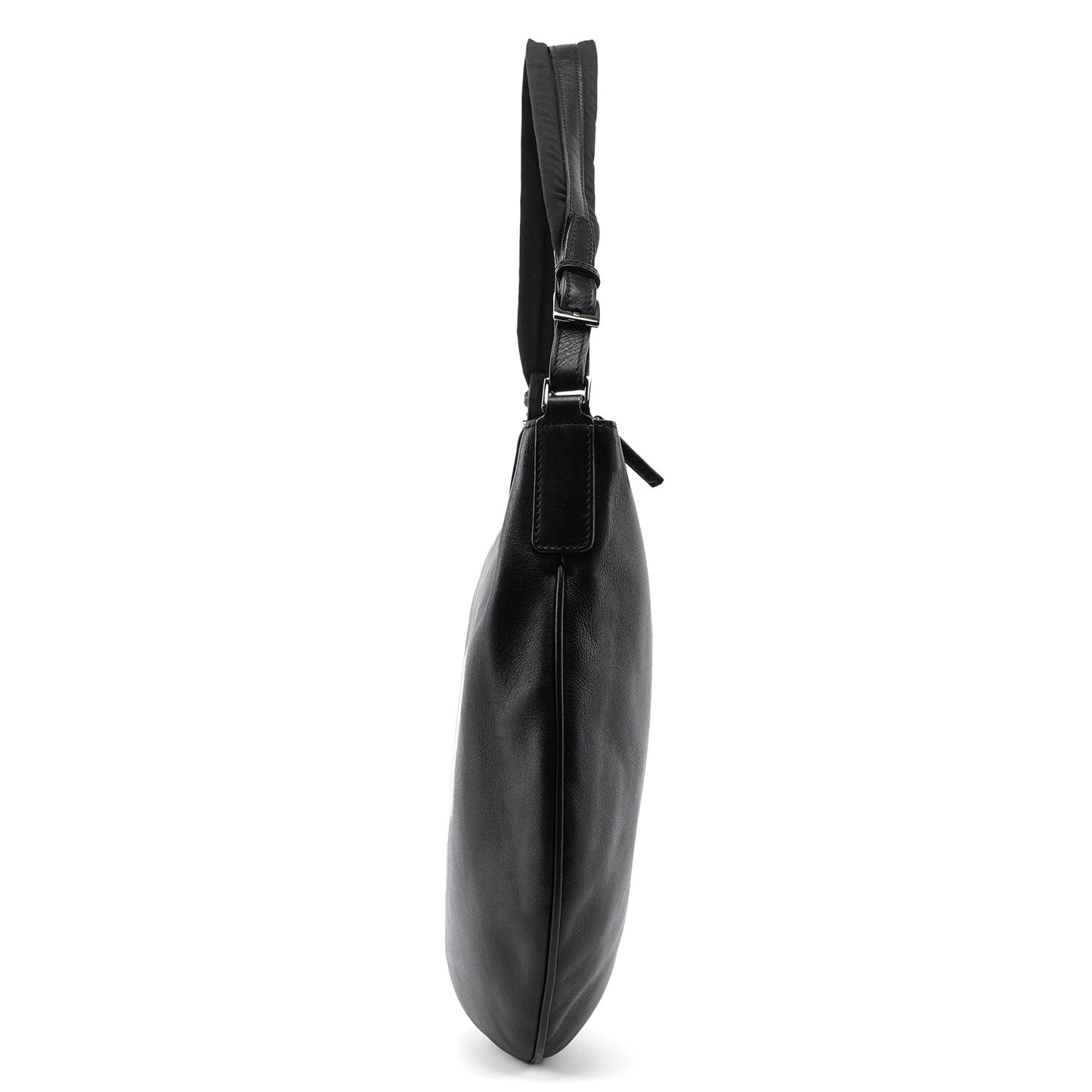 001 1206 Black Calfskin Hobo Shoulder Bag