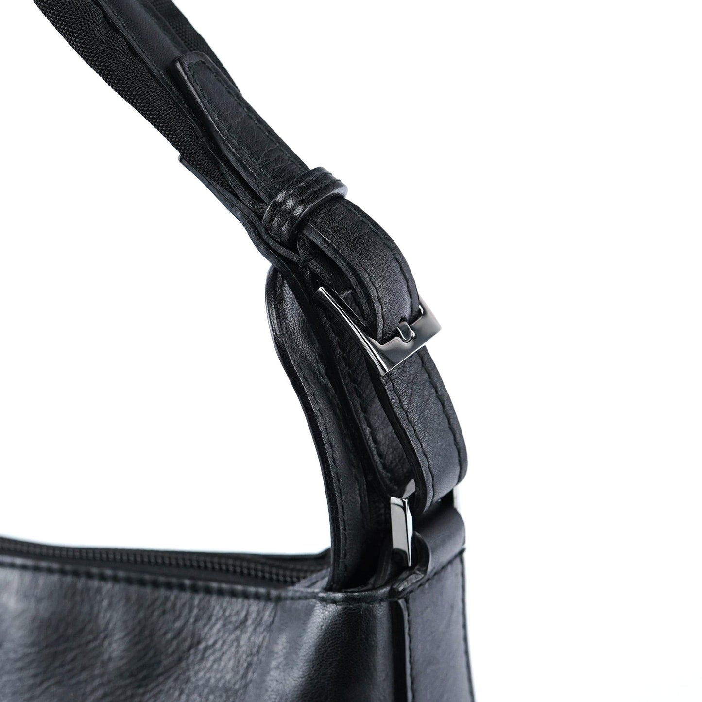 001 1206 Black Calfskin Hobo Shoulder Bag