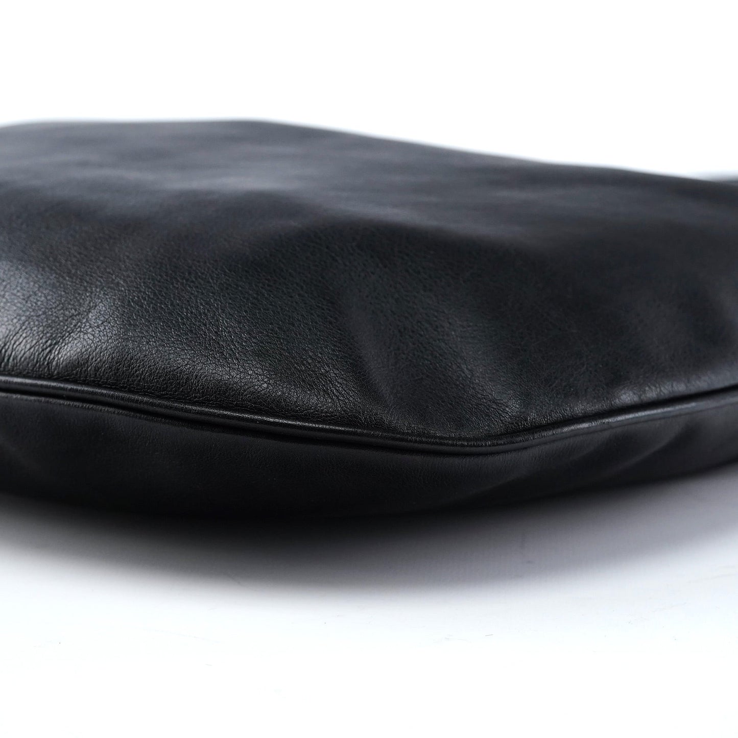 001 1206 Black Calfskin Hobo Shoulder Bag