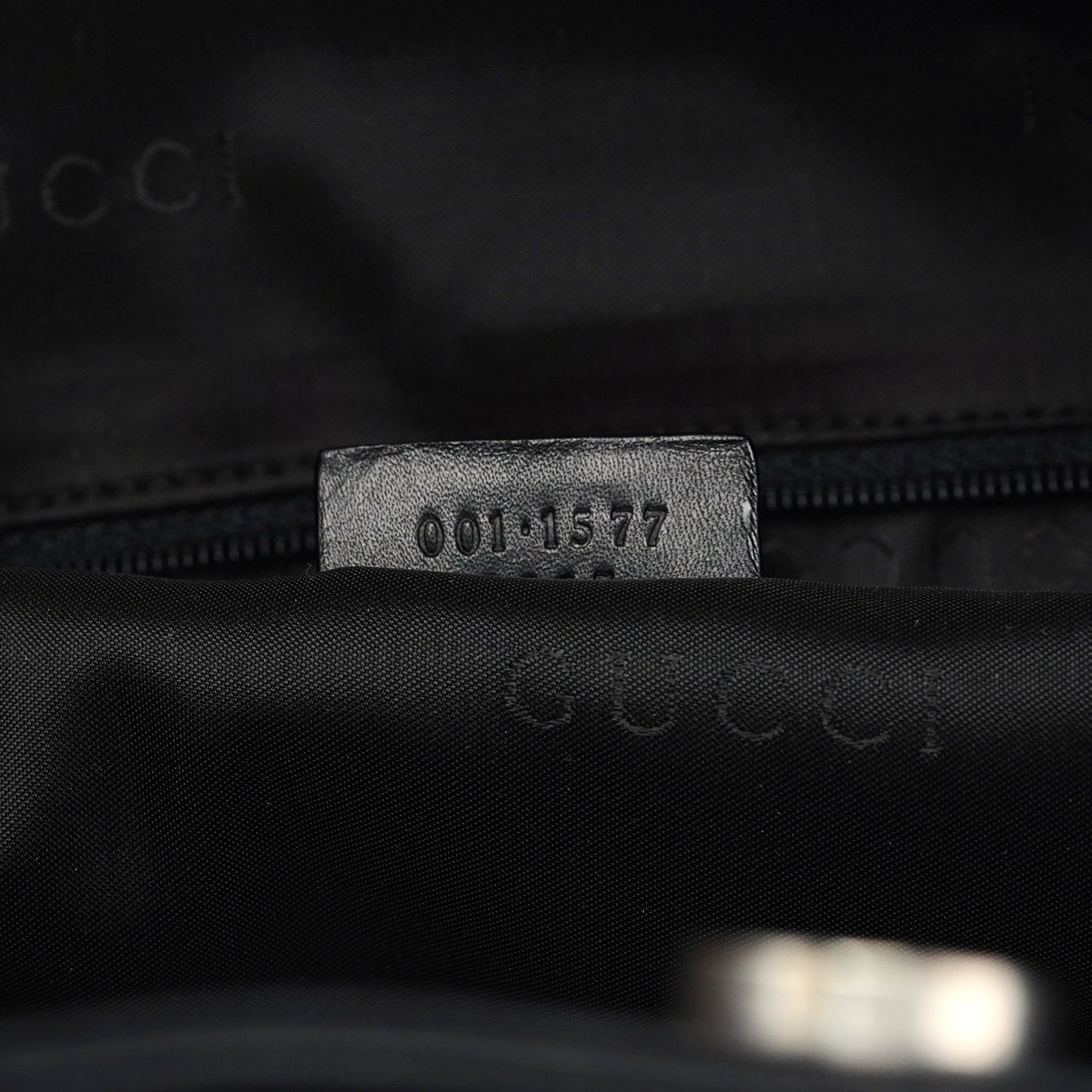 001 1577 Black Calfskin Bamboo 2-Way Bag