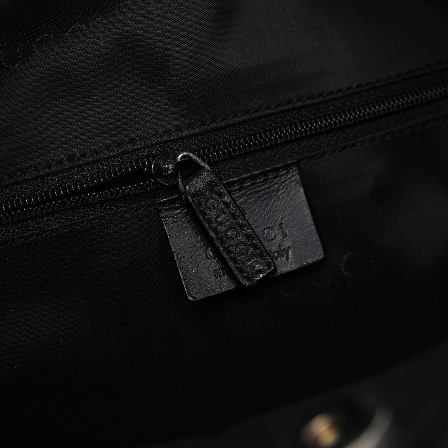 001 1577 Black Calfskin Bamboo 2-Way Bag