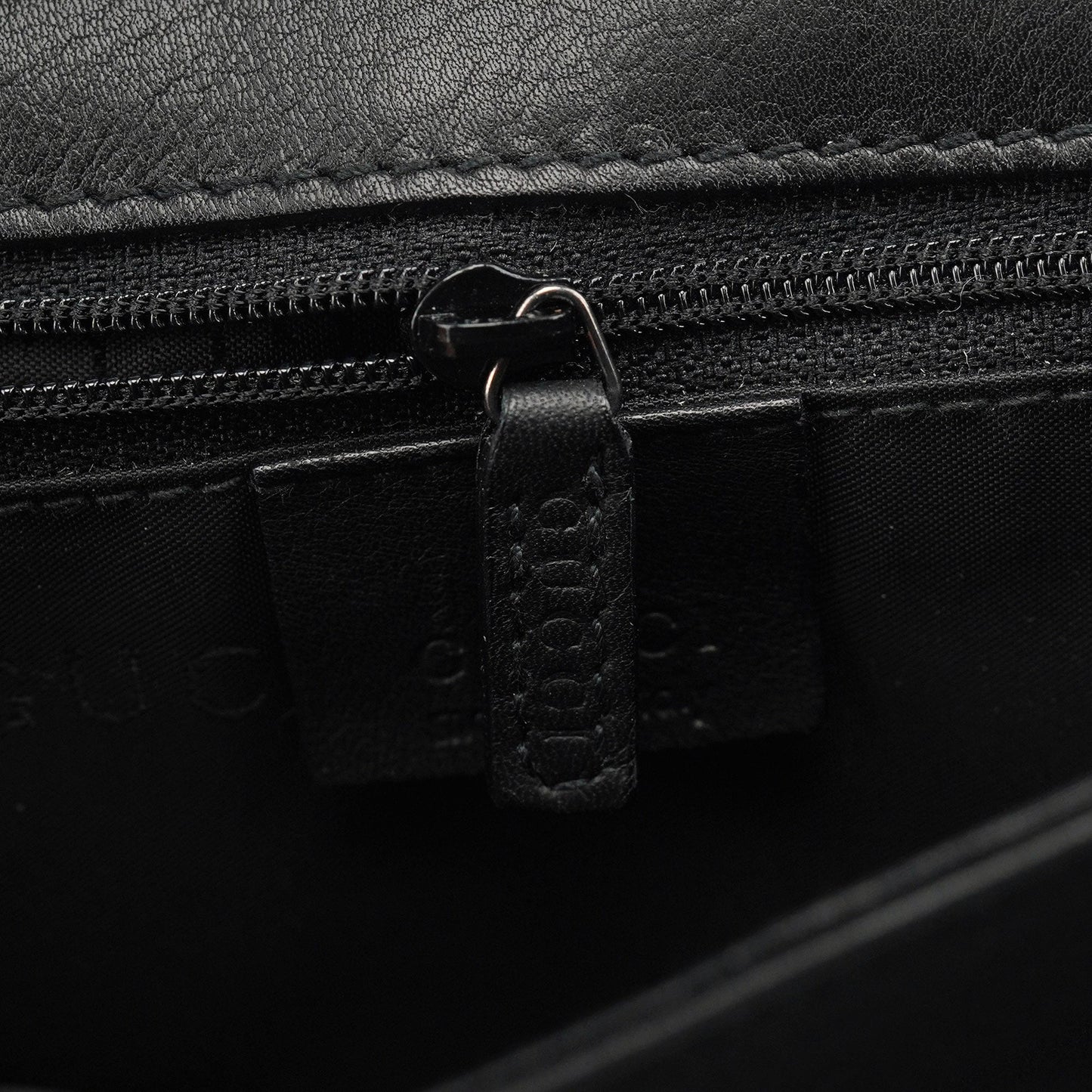 001 3243 Black Calfskin Bamboo Flap Shoulder Bag