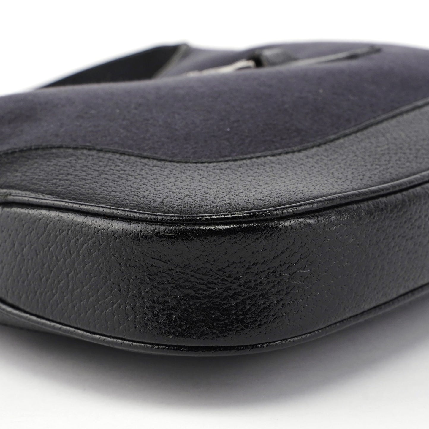 001 3306 Black Wool Leather Jackie Shoulder Bag