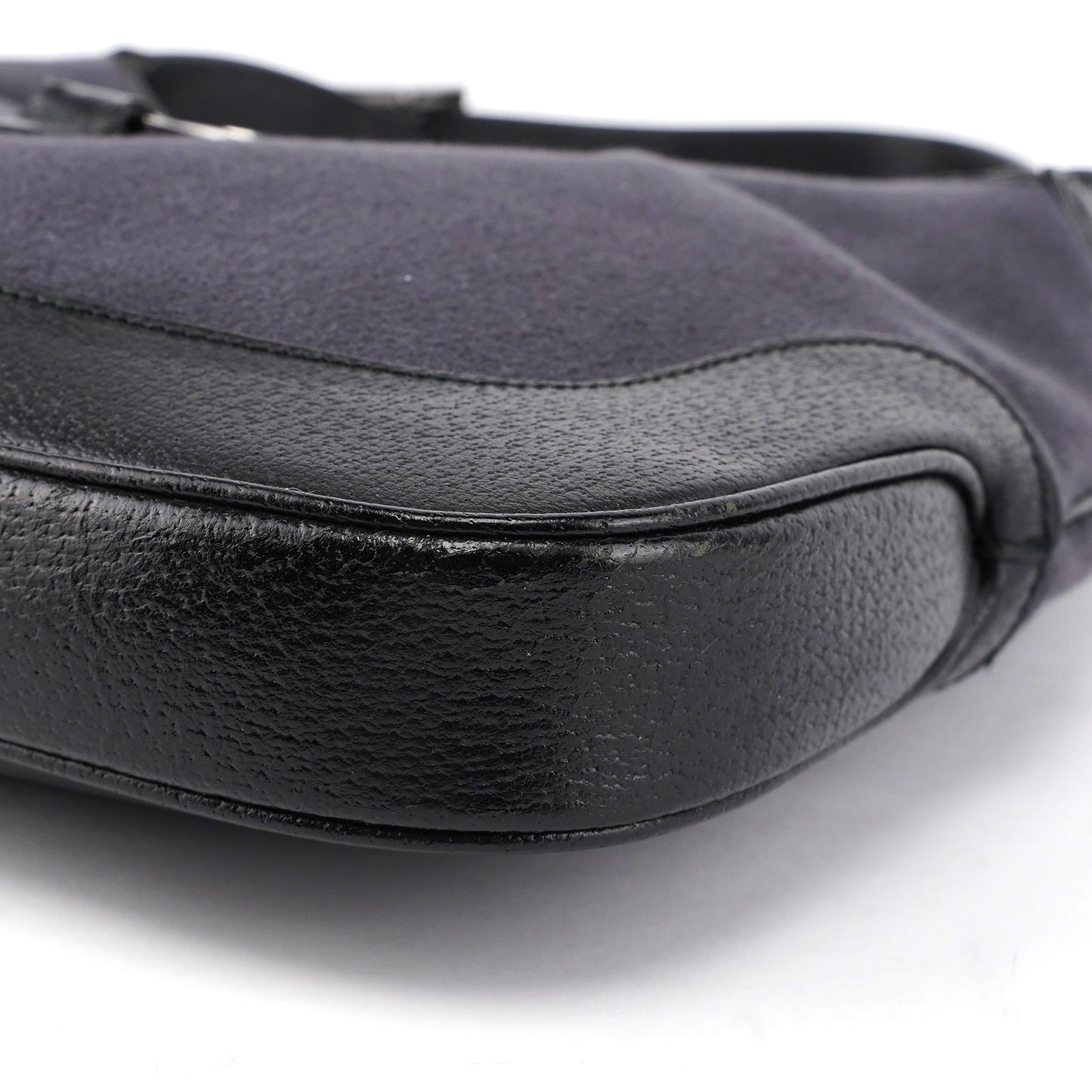 001 3306 Black Wool Leather Jackie Shoulder Bag