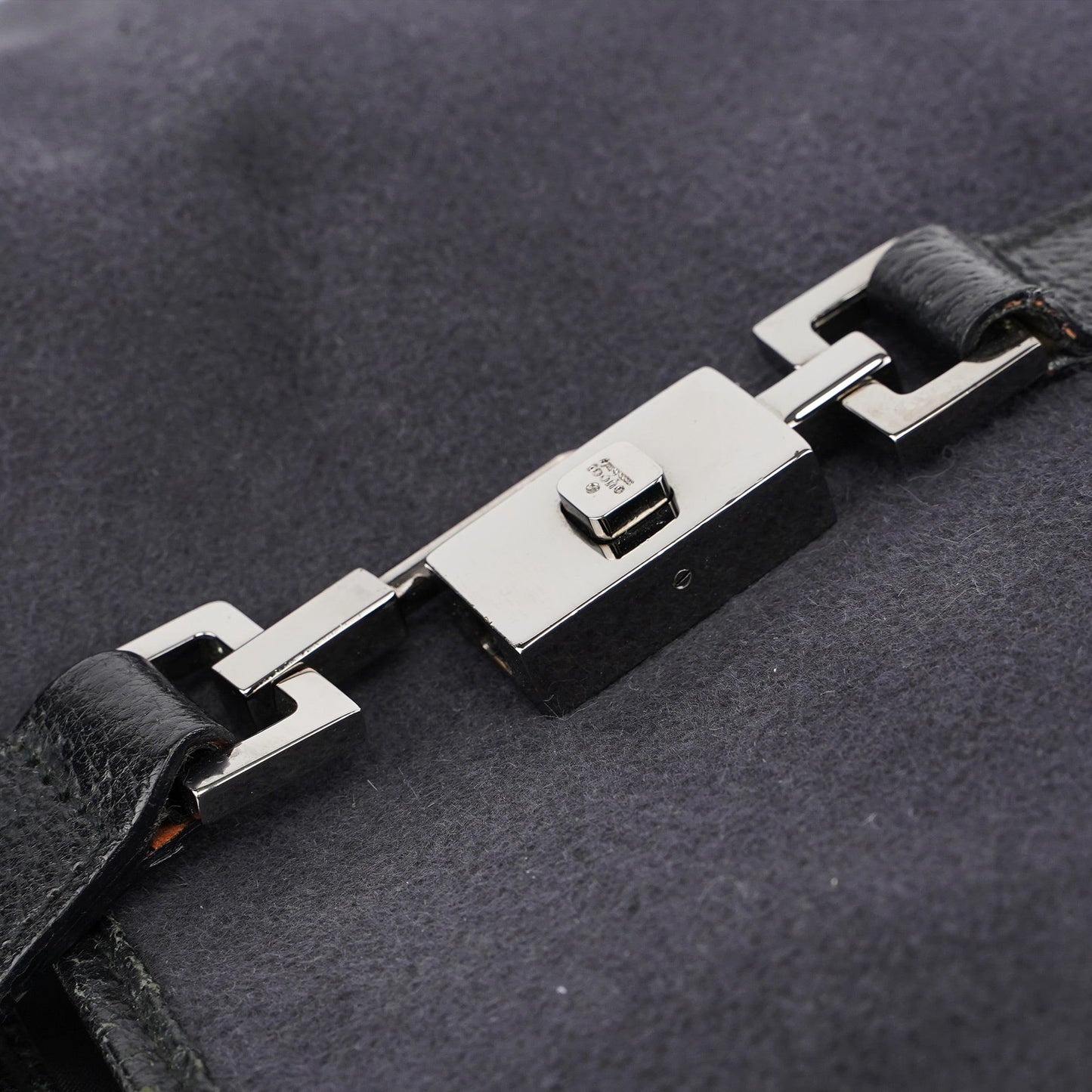 001 3306 Black Wool Leather Jackie Shoulder Bag