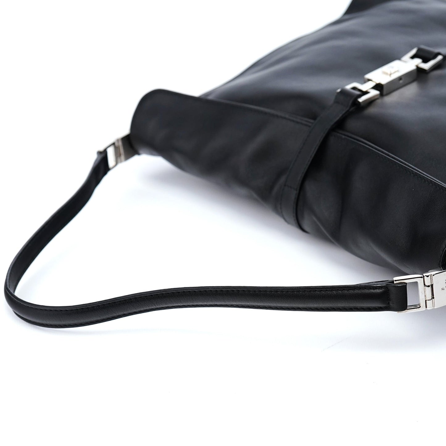 001 3355 Black Calfskin Jackie Shoulder Bag