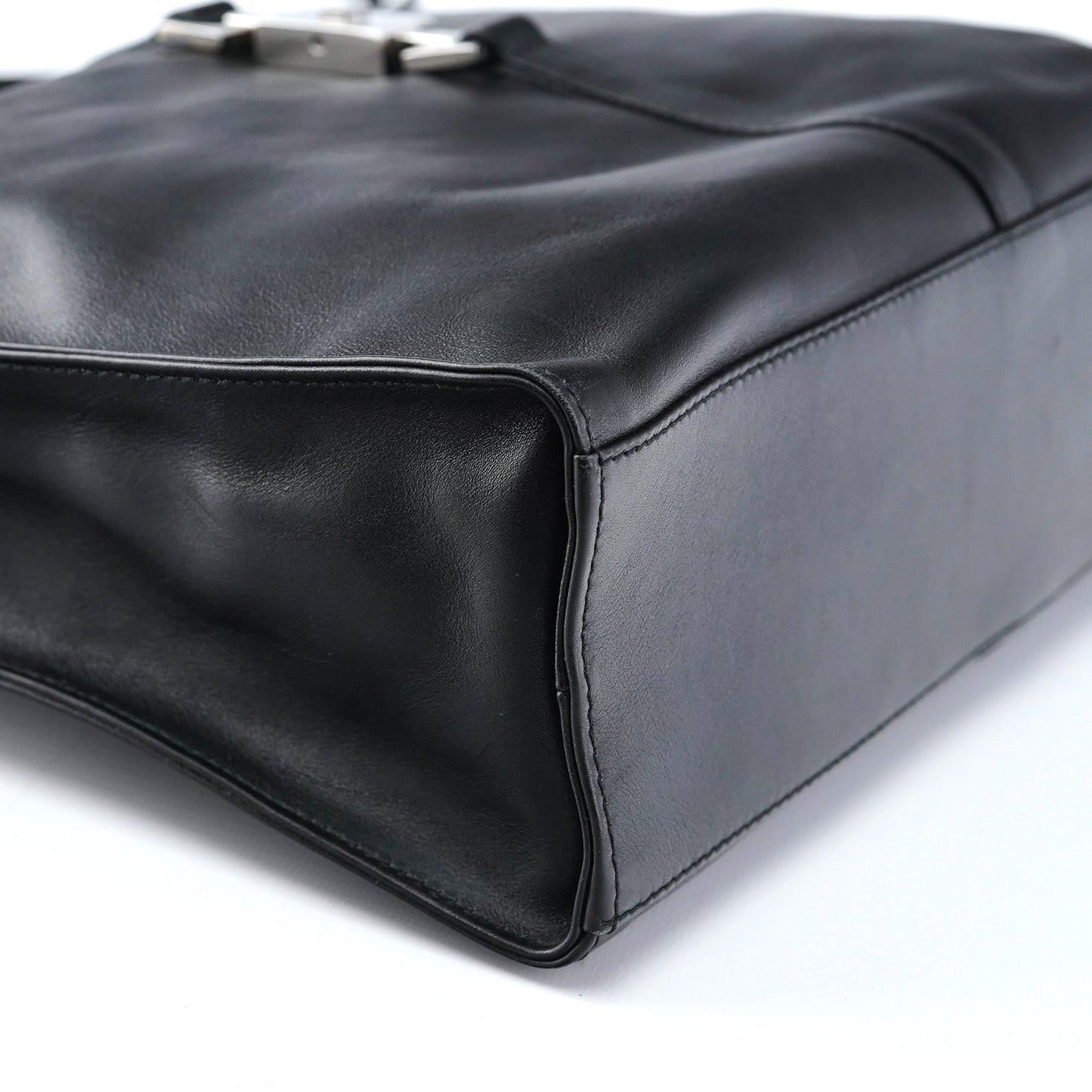 001 3355 Black Calfskin Jackie Shoulder Bag