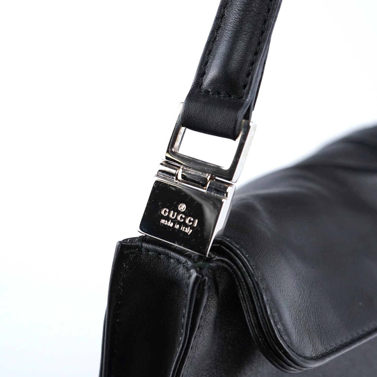 001 3355 Black Calfskin Jackie Shoulder Bag