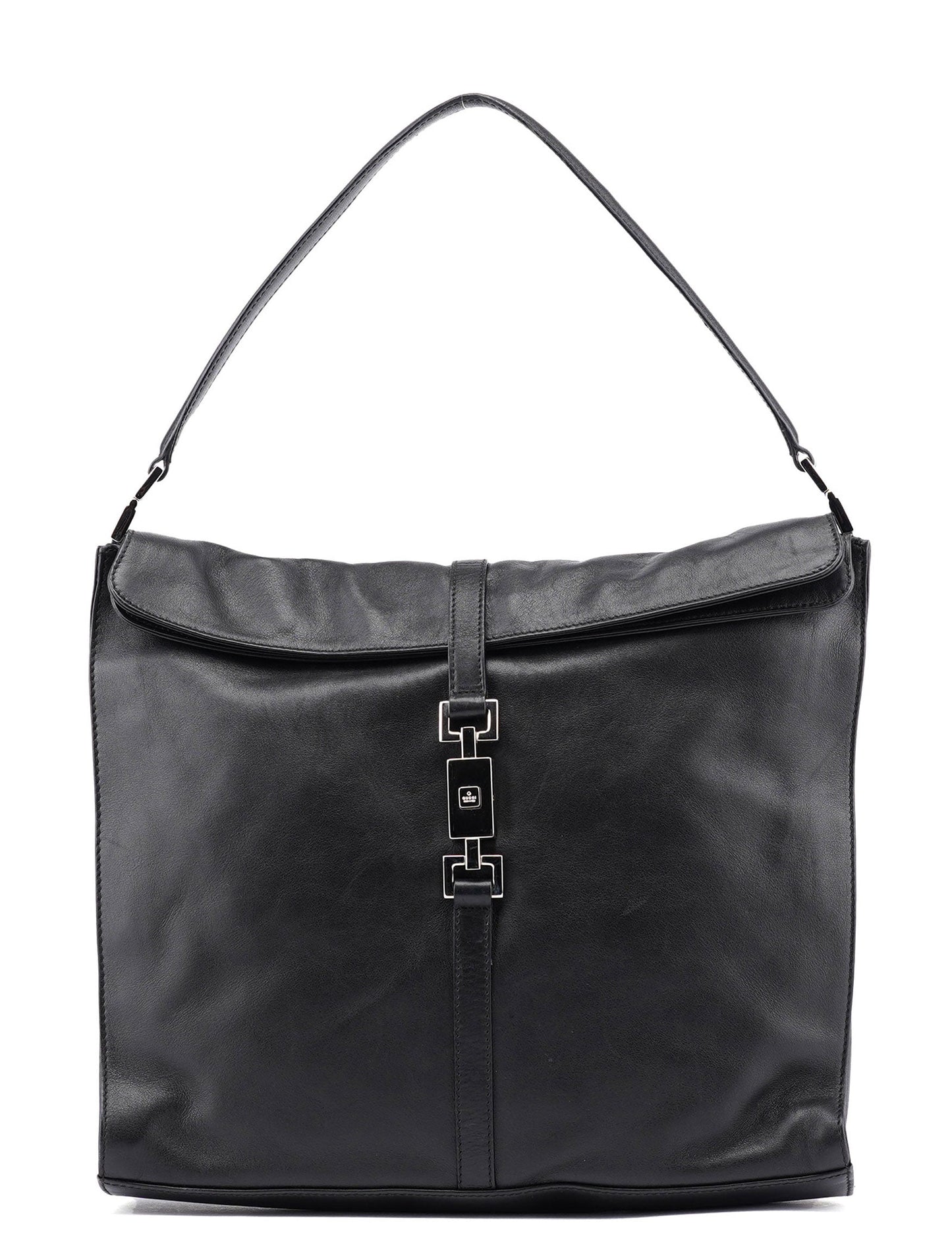 001 3355 Black Calfskin Jackie Shoulder Bag