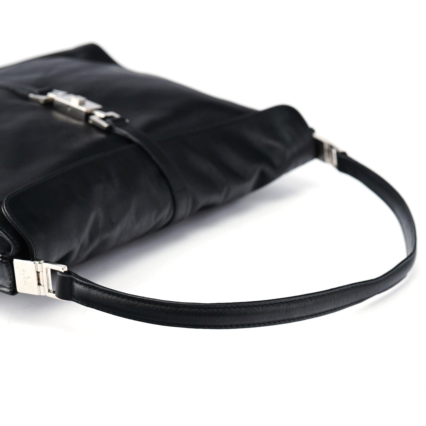 001 3355 Black Calfskin Jackie Shoulder Bag