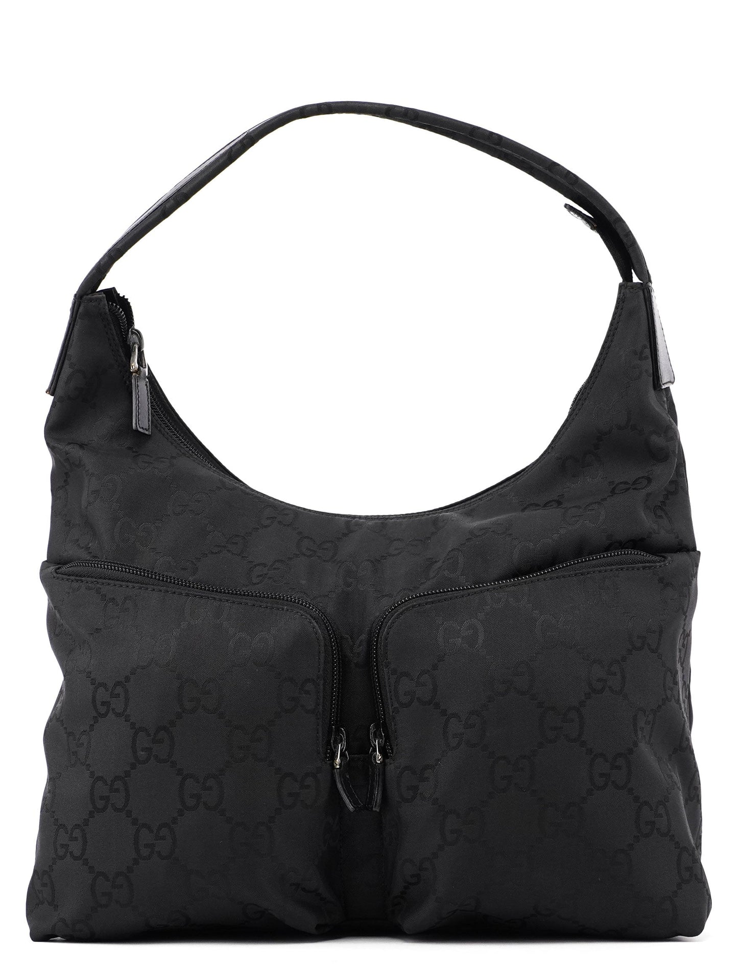 001 3380 Black GG Dual Pocket Shoulder Bag