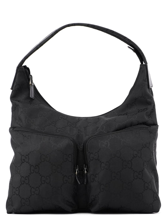 001 3380 Black GG Dual Pocket Shoulder Bag