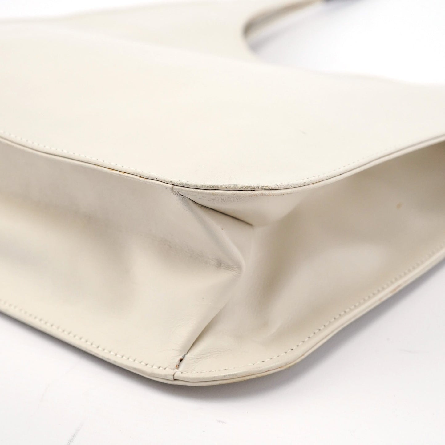 001 3703 Beige Calfskin Hobo Shoulder Bag