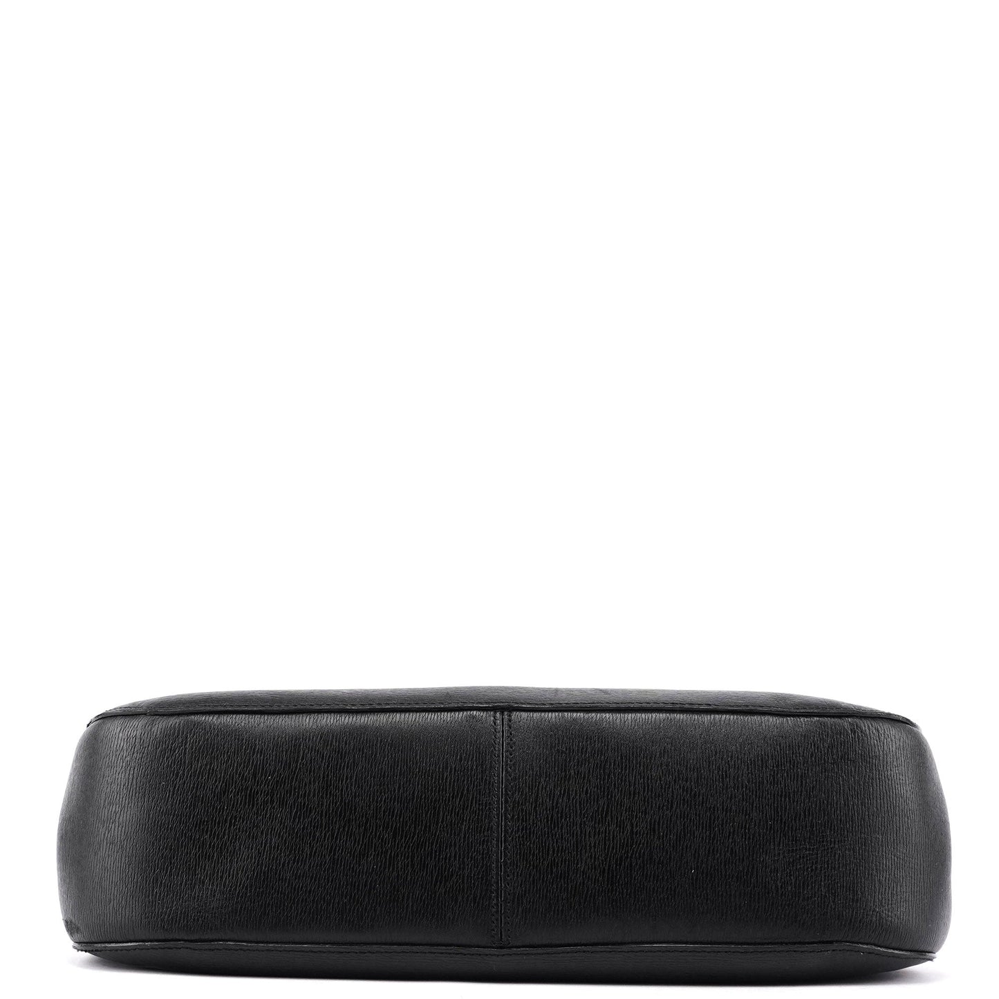 001 3739 Black Leather Bamboo Shoulder Bag