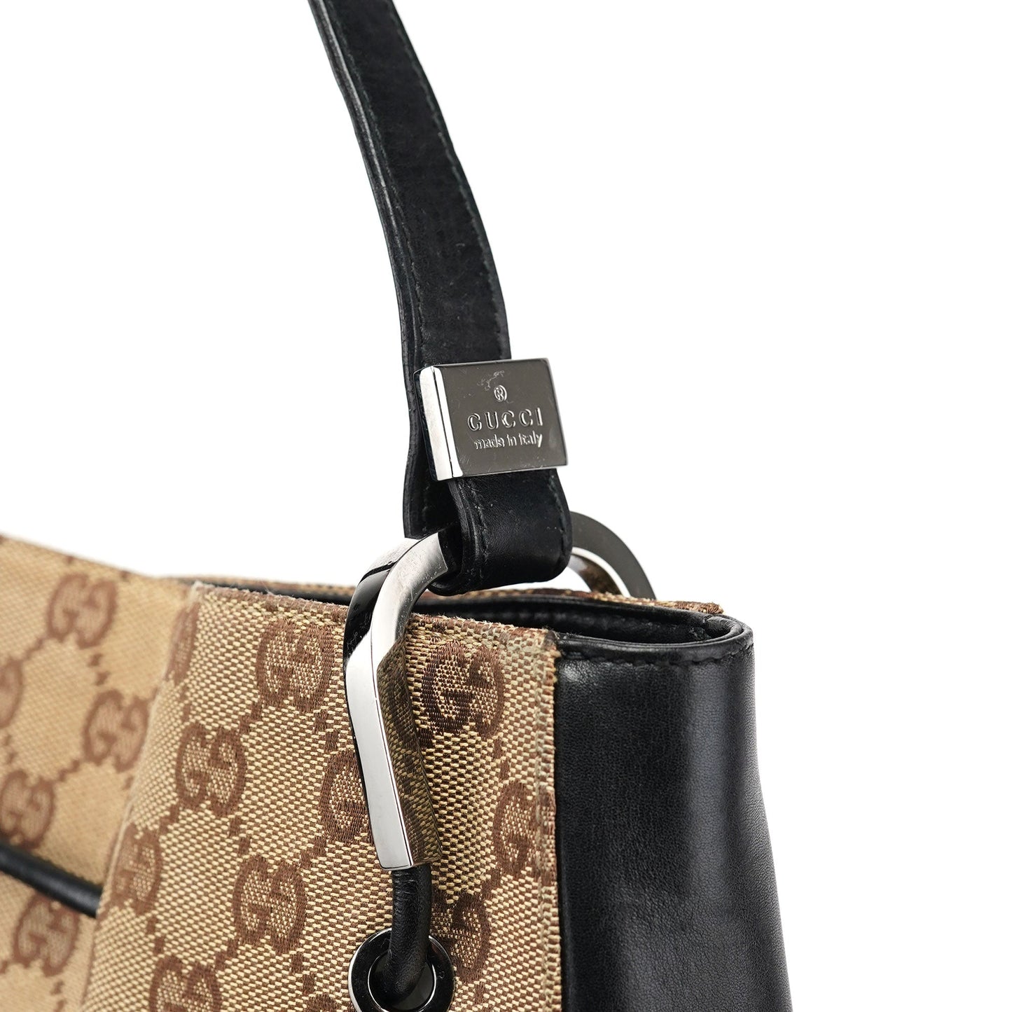 001 3748 Beige GG Drawstring Shoulder Bag