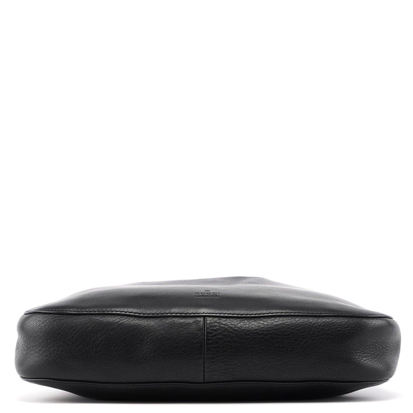 001 3748 Black Calfskin Drawstring Shoulder Bag