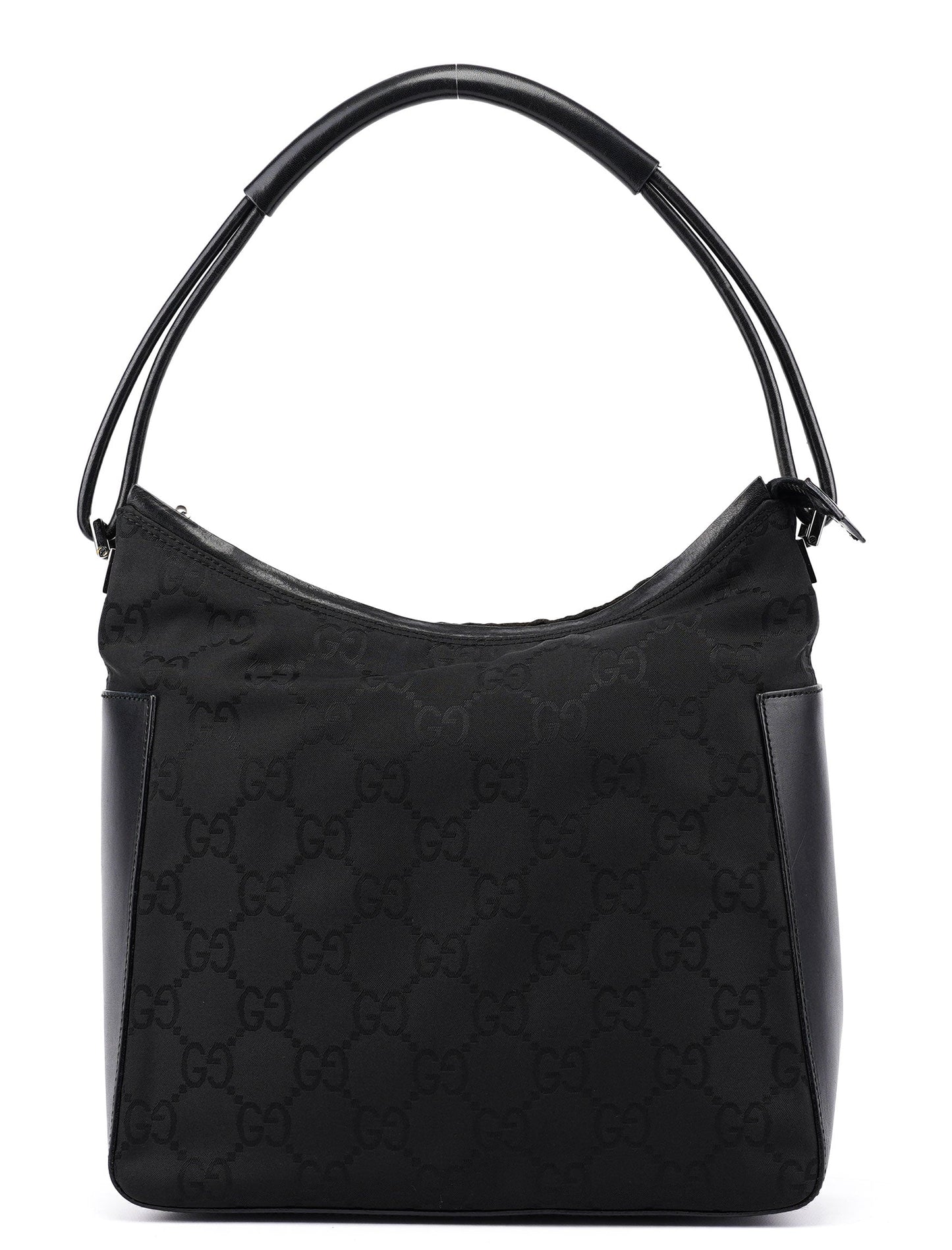 001 3766 Black GG Hobo Shoulder Bag
