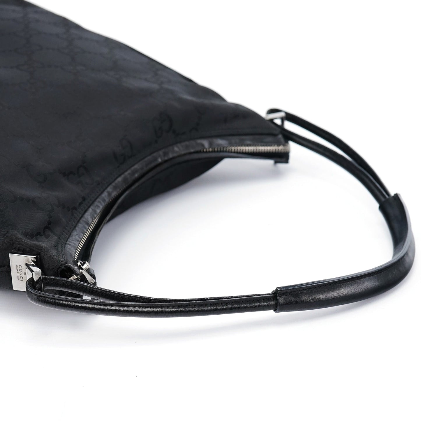 001 3766 Black GG Hobo Shoulder Bag