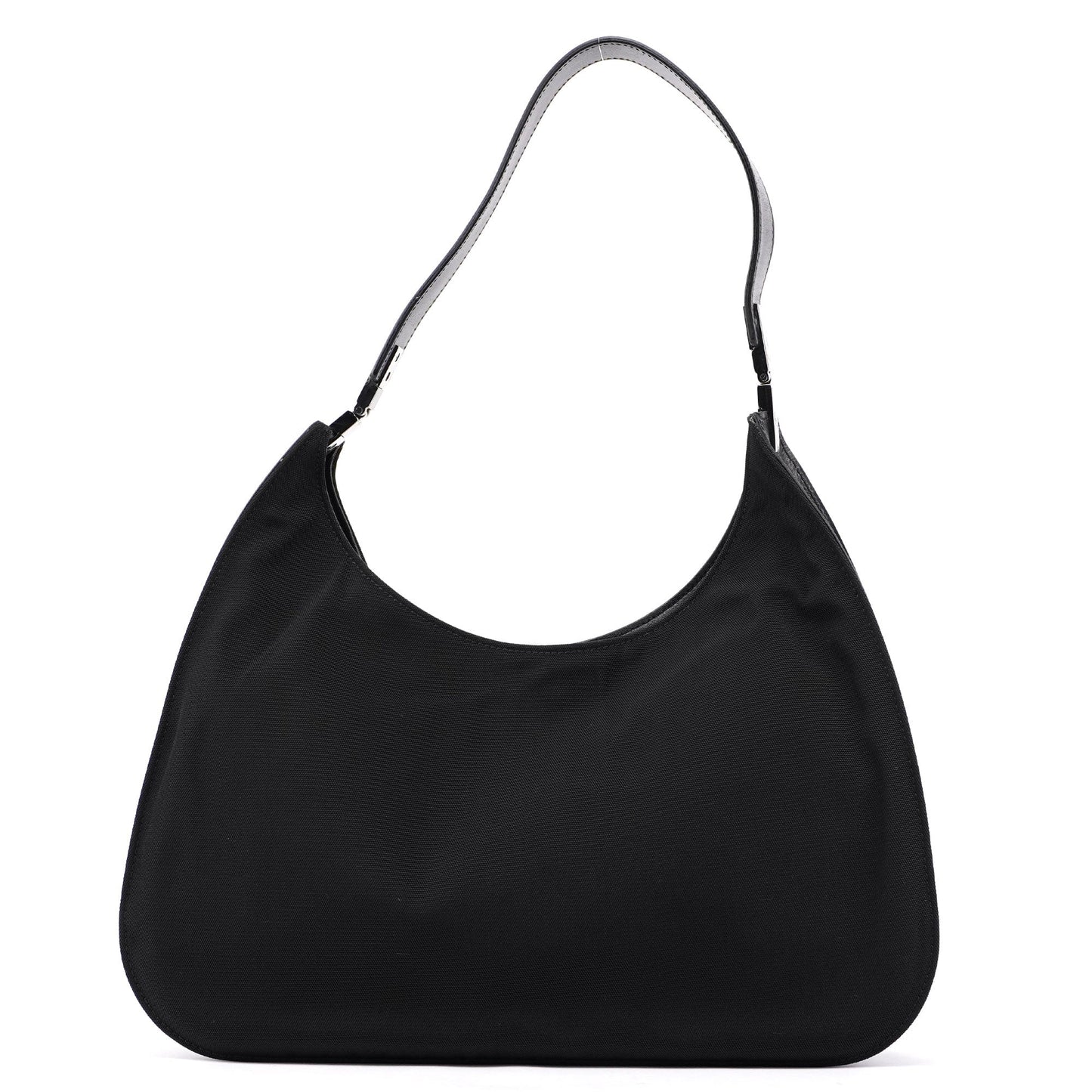 001 3767 Black Canvas Hobo Shoulder Bag